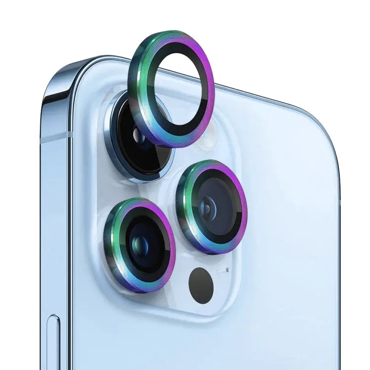 NORTHJO Camera Lens Protector Tempered Glass CD Vein Metal Ring Film For iPhone 13 Pro / 13 Pro Max - For iPhone 13 Pro