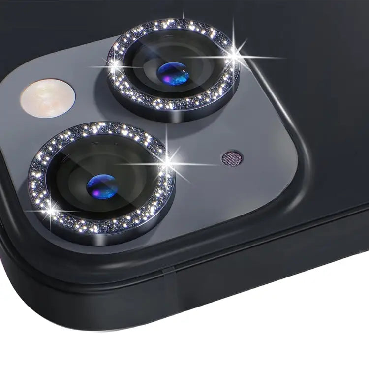 NORTHJO Camera Lens Tempered Glass Bling Glitter Metal Ring Film For iPhone 13 / 13 mini - Apple Accessories