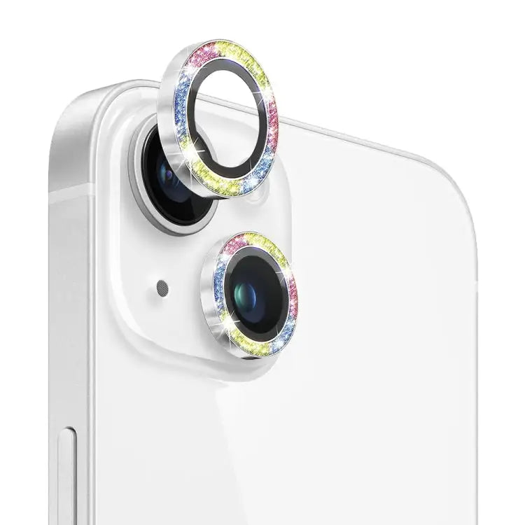 NORTHJO Camera Lens Tempered Glass Bling Glitter Metal Ring Film For iPhone 13 / 13 mini - For iPhone 13 / 13 mini
