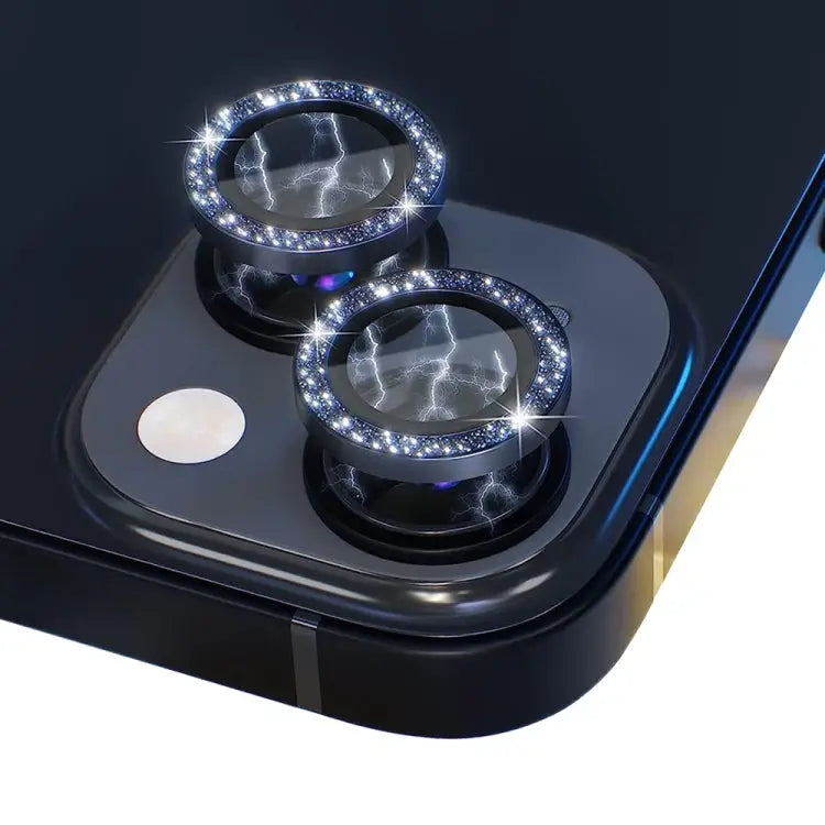 NORTHJO Camera Lens Tempered Glass Bling Glitter Metal Ring Film For iPhone 13 / 13 mini - Apple Accessories