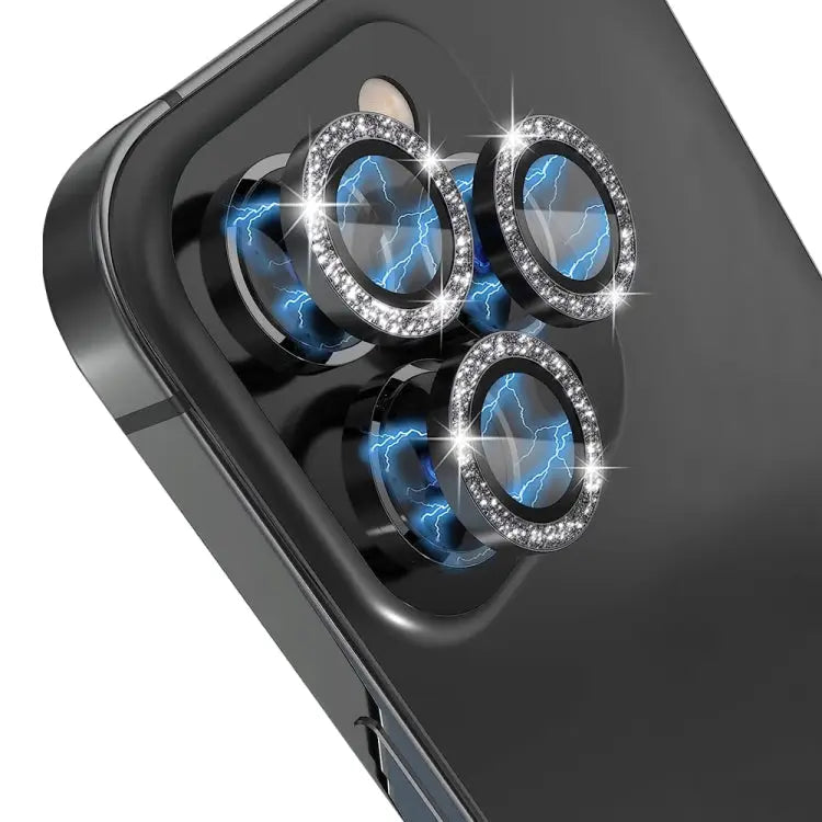 NORTHJO Camera Lens Tempered Glass Bling Glitter Metal Ring Film For iPhone 14 Pro / 14 Pro Max - Apple Accessories