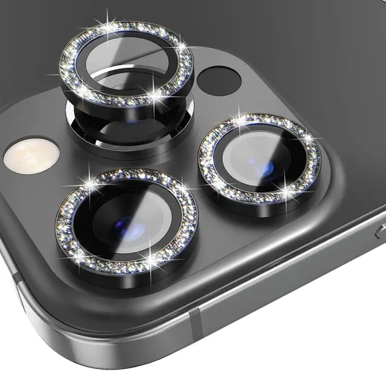 NORTHJO Camera Lens Tempered Glass Bling Glitter Metal Ring Film For iPhone 14 Pro / 14 Pro Max - Apple Accessories