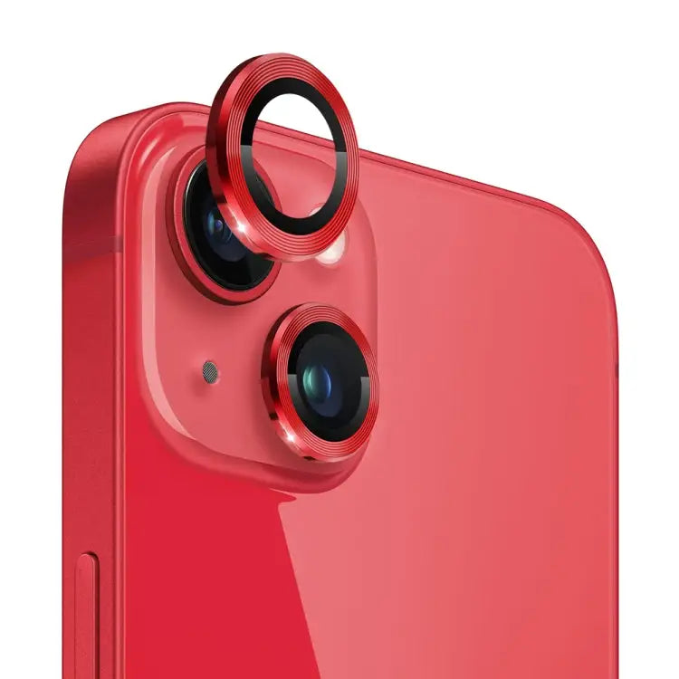 NORTHJO Camera Lens Tempered Glass CD Vein Metal Ring Film For iPhone 13 / 13 mini - For iPhone 13 / 13 mini / Red