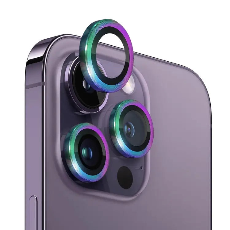 NORTHJO Camera Lens Tempered Glass CD Vein Metal Ring Film For iPhone 14 Pro / 14 Pro Max - For iPhone 14 Pro / 14 Pro