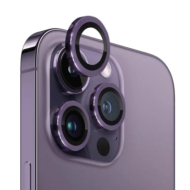 NORTHJO Camera Lens Tempered Glass CD Vein Metal Ring Film For iPhone 14 Pro / 14 Pro Max - For iPhone 14 Pro / 14 Pro