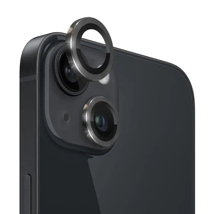 NORTHJO Camera Lens Tempered Glass CD Vein Metal Ring Film For iPhone 13 / 13 mini - For iPhone 13 / 13 mini / Black