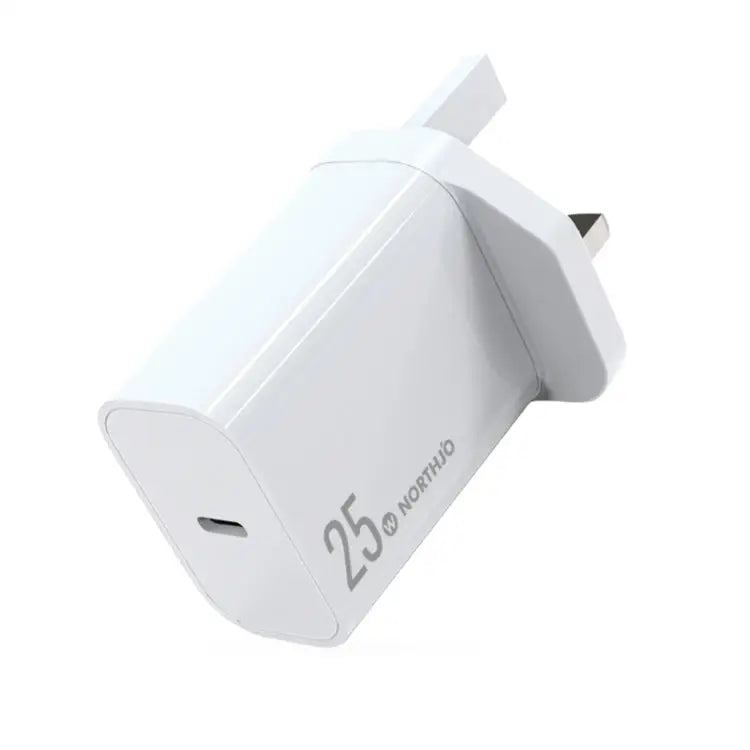 NORTHJO NOPD2501 PD 25W USB-C / Type-C Single Port Fast Charger US Plug EU Plug UK Plug AU Plug - UK Plug / White