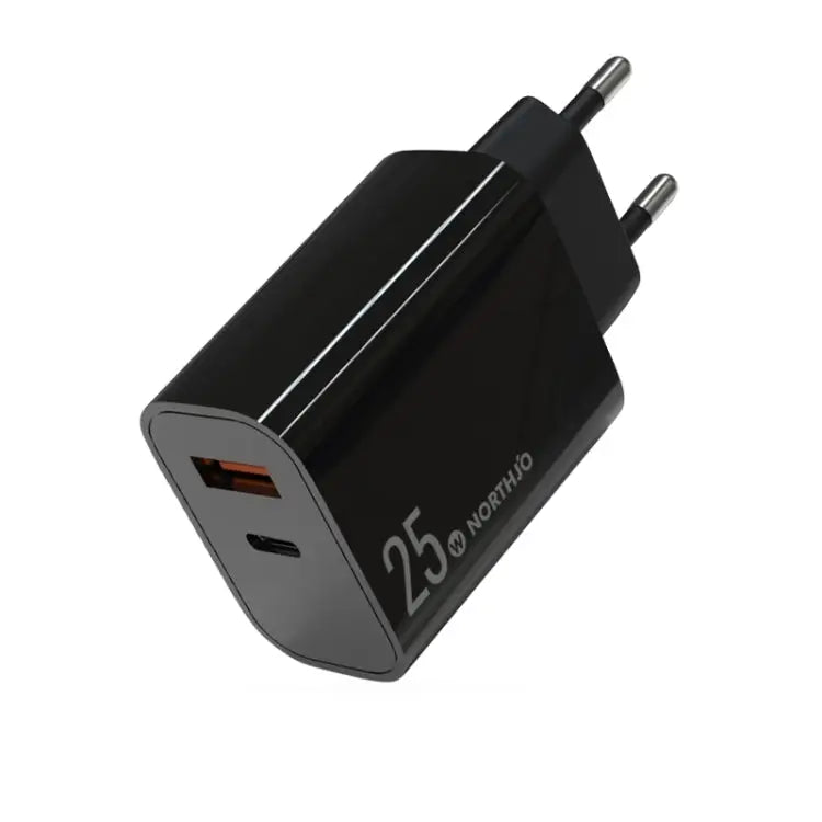 NORTHJO NOPD2502 PD 25W USB-C/Type-C + QC 3.0 USB Dual Ports Fast Charger US Plug EU Plug UK Plug AU Plug - EU Plug