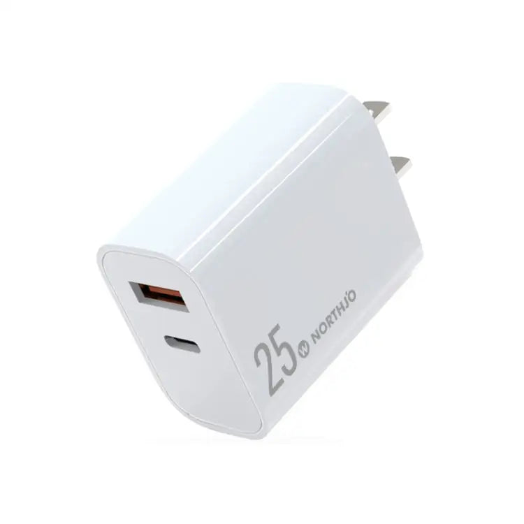 NORTHJO NOPD2502 PD 25W USB-C/Type-C + QC 3.0 USB Dual Ports Fast Charger US Plug EU Plug UK Plug AU Plug - US Plug