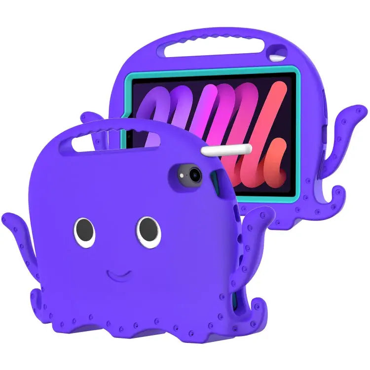 Octopus Style EVA Hybrid PC Tablet Case with Strap For iPad mini 6 / mini 2024 - For iPad mini 6 / mini 2024 / Purple