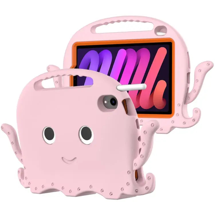 Octopus Style EVA Hybrid PC Tablet Case with Strap For iPad mini 6 / mini 2024 - For iPad mini 6 / mini 2024 / Pink