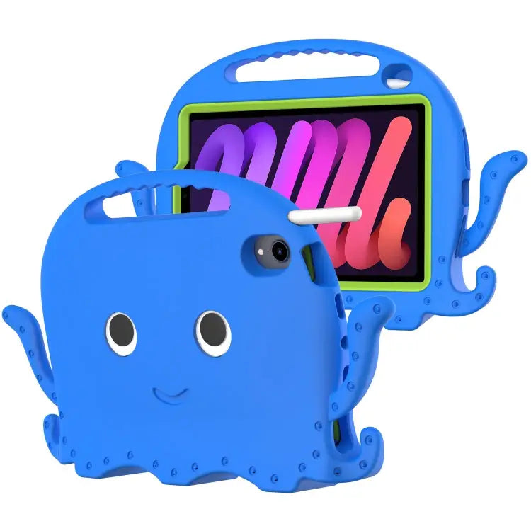 Octopus Style EVA Hybrid PC Tablet Case with Strap For iPad mini 6 / mini 2024 - For iPad mini 6 / mini 2024 / Blue