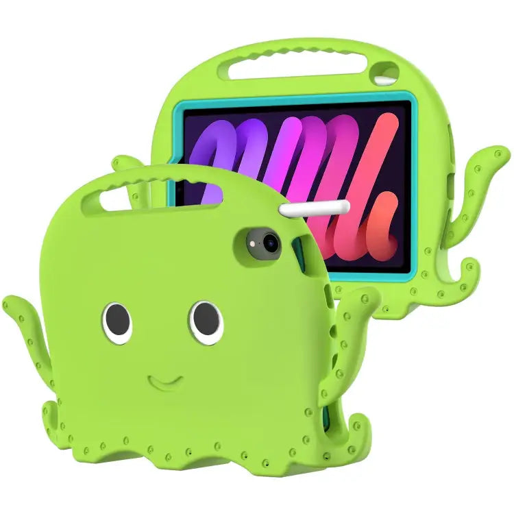 Octopus Style EVA Hybrid PC Tablet Case with Strap For iPad mini 6 / mini 2024 - For iPad mini 6 / mini 2024 / Grass