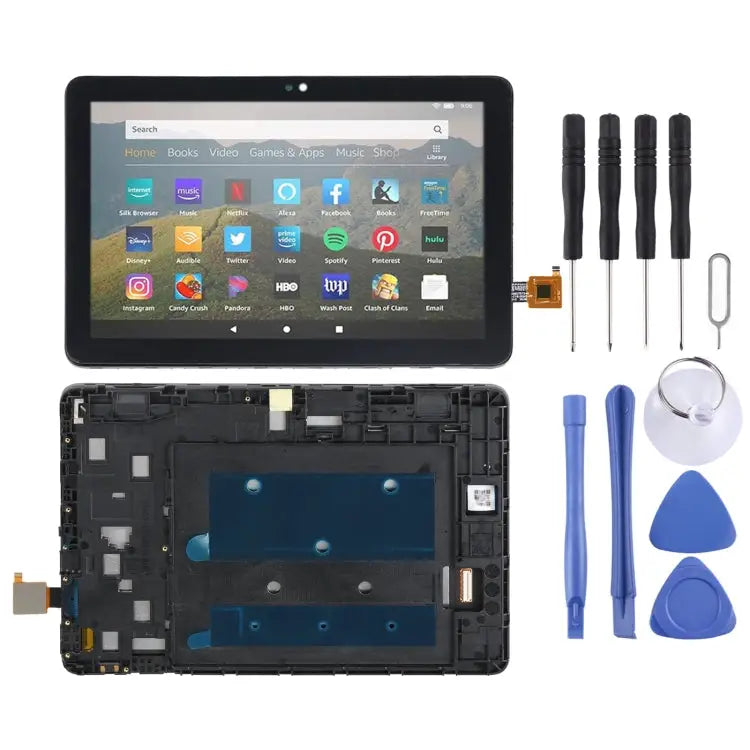 OEM LCD Screen For Amazon Kindle Fire HD 8 Plus/HD 8 2020/Kids 10th gen Digitizer Full Assembly with Frame For Amazon