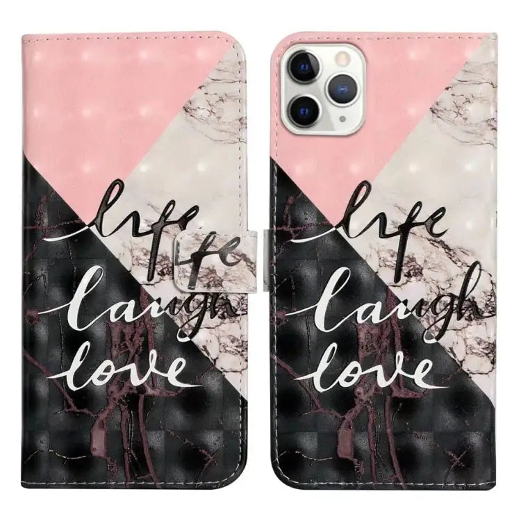 Oil Embossed 3D Drawing Leather Phone Case For iPhone 11 Pro For iPhone X / XS - For iPhone 11 Pro / Stitching Marble