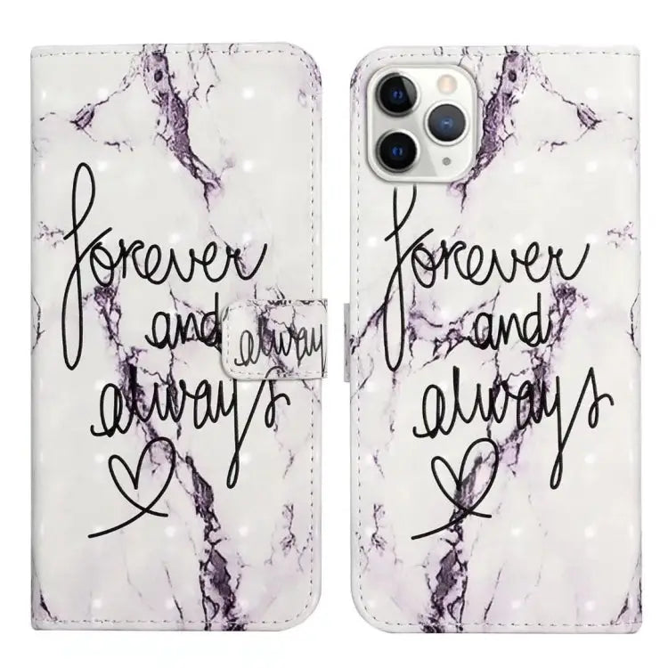 Oil Embossed 3D Drawing Leather Phone Case For iPhone 11 Pro For iPhone X / XS - For iPhone 11 Pro / Words Marble