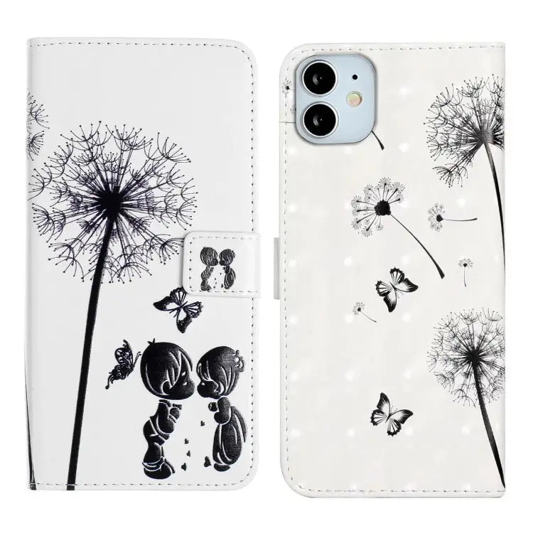 Oil Embossed 3D Drawing Leather Phone Case For iPhone 12 Pro Max For iPhone 12 mini - For iPhone 12 mini / Couple