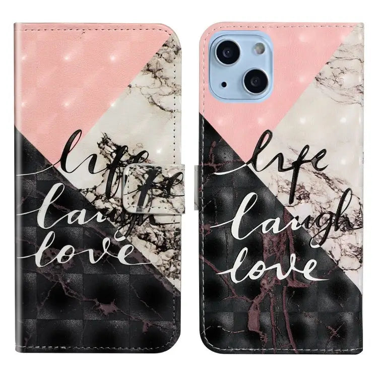 Oil Embossed 3D Drawing Leather Phone Case For iPhone 13 mini For iPhone 12 / 12 Pro - For iPhone 13 mini / Stitching