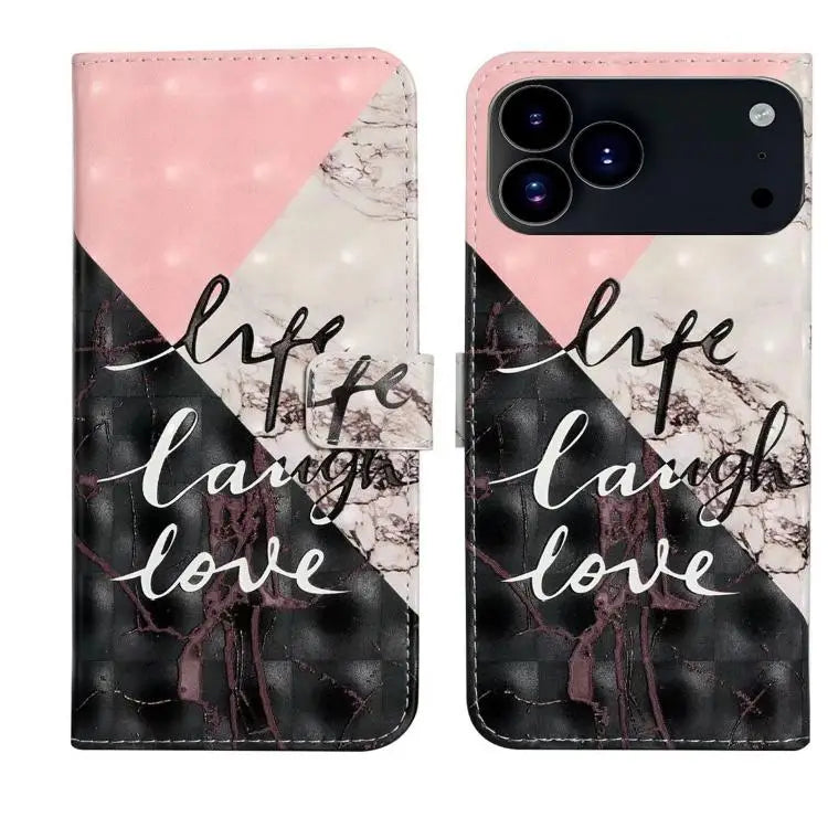 Oil Embossed 3D Drawing Leather Phone Case For iPhone 17 Pro Max For iPhone 17 Pro - For iPhone 17 Pro Max / Stitching