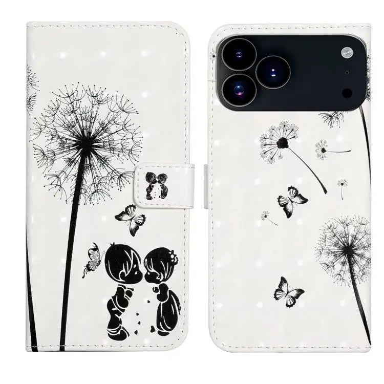Oil Embossed 3D Drawing Leather Phone Case For iPhone 17 Pro Max For iPhone 17 Pro - For iPhone 17 Pro / Couple