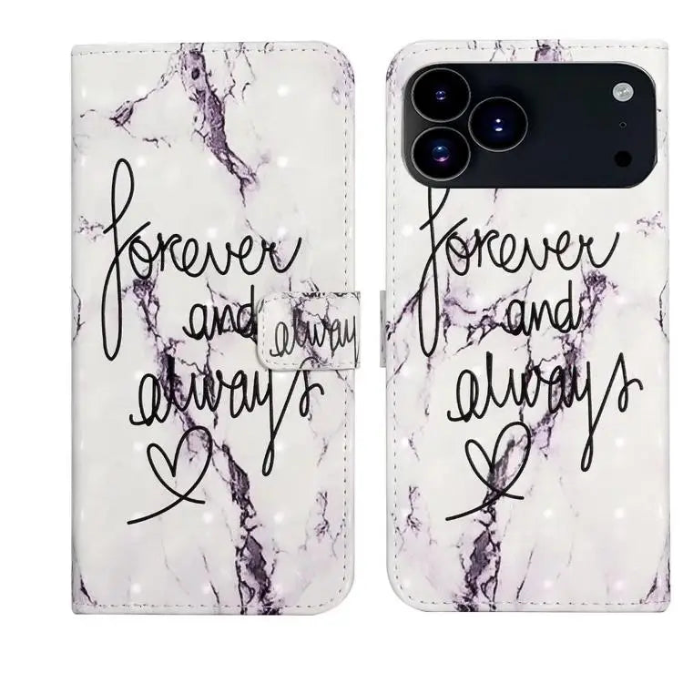 Oil Embossed 3D Drawing Leather Phone Case For iPhone 17 Pro Max For iPhone 17 Pro - For iPhone 17 Pro Max / Words