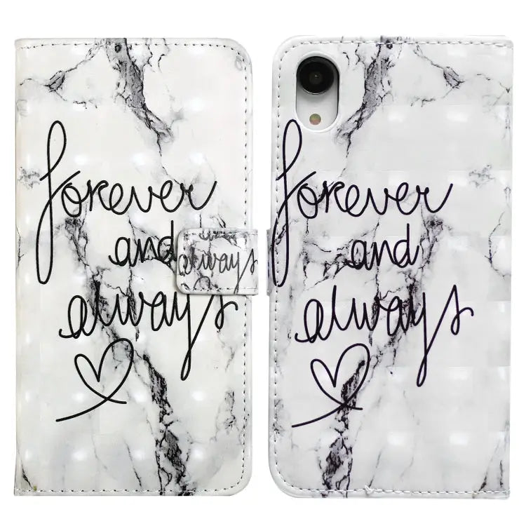 Oil Embossed 3D Drawing Leather Phone Case For iPhone XR For iPhone XS Max - For iPhone XR / Words Marble - Apple