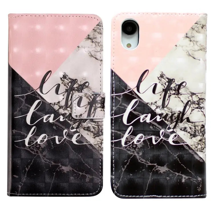 Oil Embossed 3D Drawing Leather Phone Case For iPhone XR For iPhone XS Max - For iPhone XR / Stitching Marble - Apple