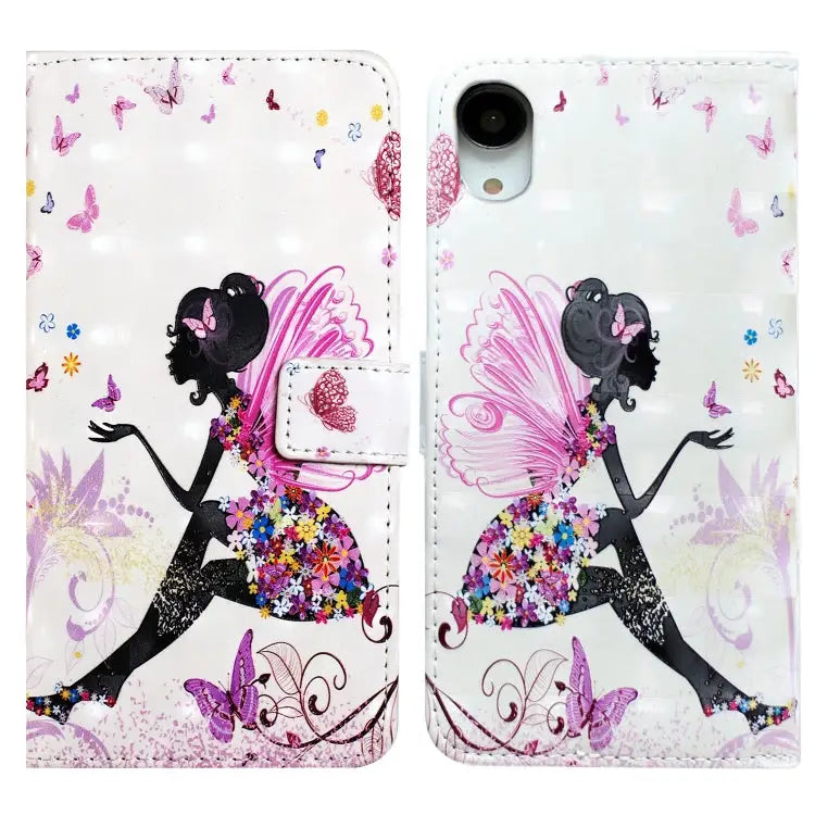 Oil Embossed 3D Drawing Leather Phone Case For iPhone XR For iPhone XS Max - For iPhone XR / Flower Fairy - Apple