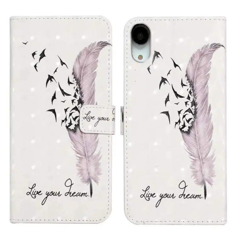 Oil Embossed 3D Drawing Leather Phone Case For iPhone XR For iPhone XS Max - For iPhone XR / Feather - Apple Accessories