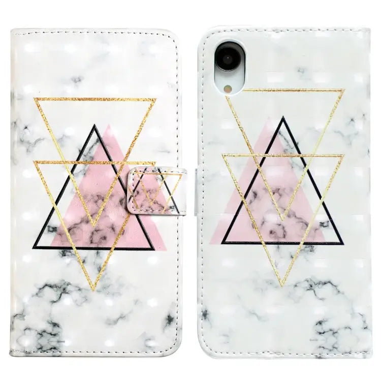 Oil Embossed 3D Drawing Leather Phone Case For iPhone XR For iPhone XS Max - For iPhone XR / Triangular Marble - Apple