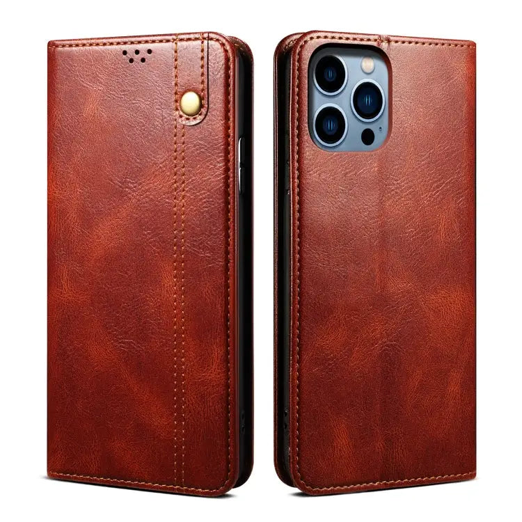 Oil Wax Crazy Horse Texture Leather Phone Case For iPhone 16e For iPhone 16 Pro Max For iPhone 16 Pro For iPhone 16