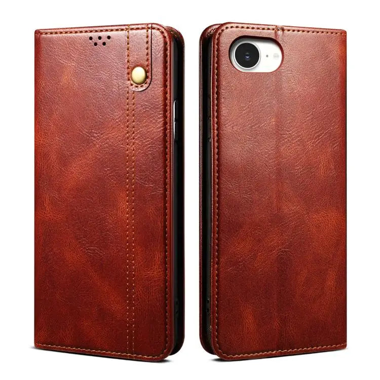Oil Wax Crazy Horse Texture Leather Phone Case For iPhone 16e For iPhone 16 Pro Max For iPhone 16 Pro For iPhone 16