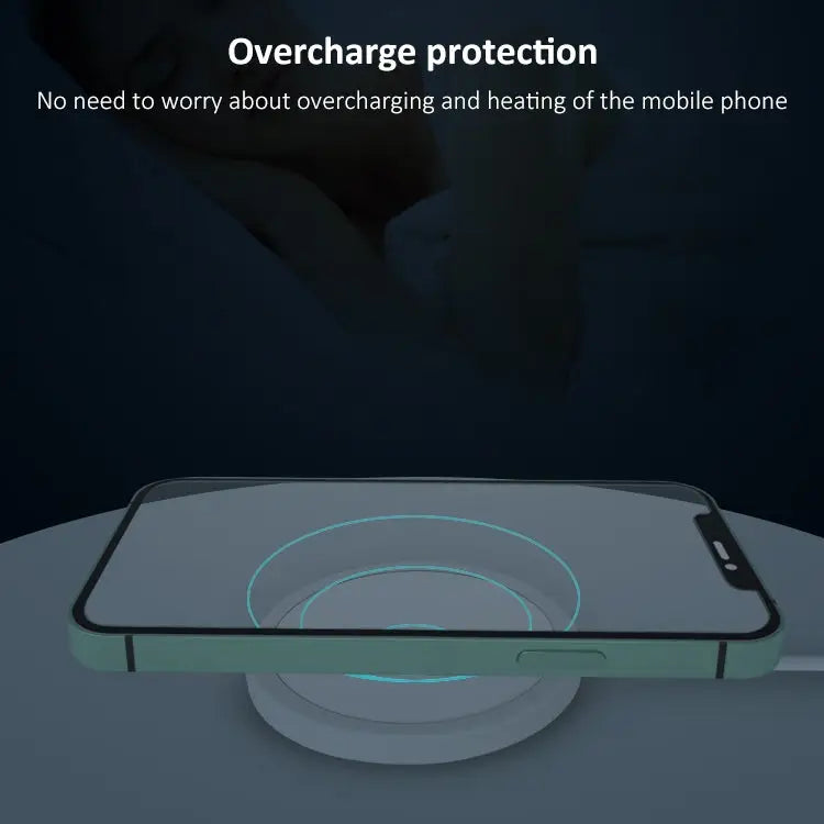 OJD-63 15W Aluminum Alloy Style Round Magsafe Magnetic Wireless Charger - Magnetic