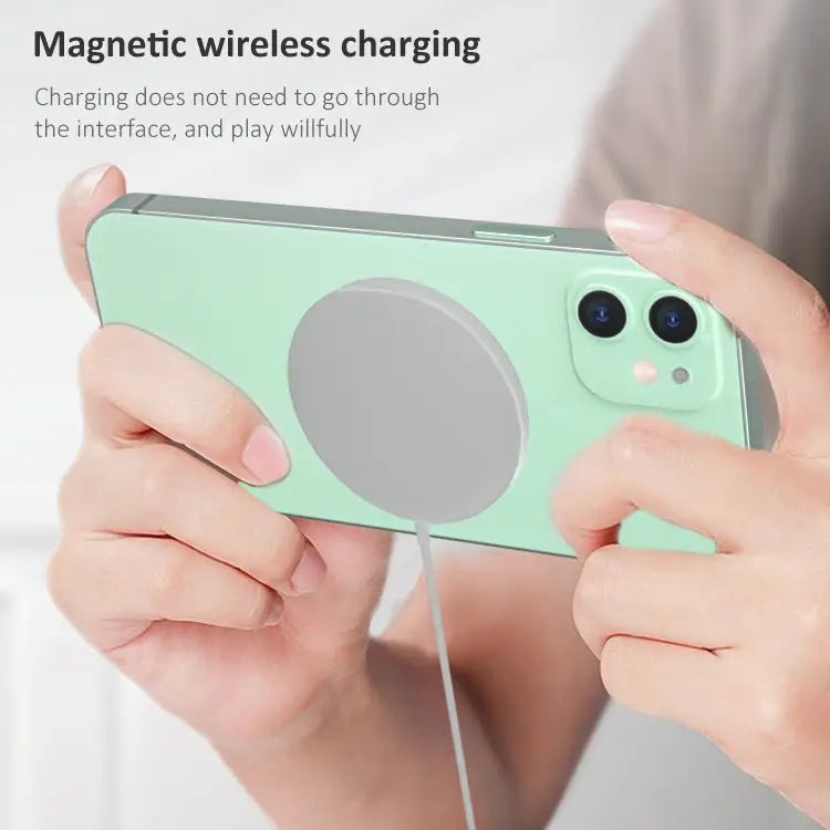 OJD-63 15W Aluminum Alloy Style Round Magsafe Magnetic Wireless Charger - Magnetic