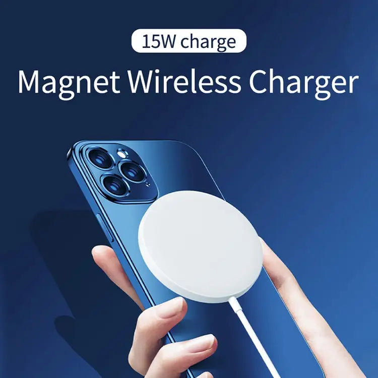OJD-63 15W Aluminum Alloy Style Round Magsafe Magnetic Wireless Charger - Magnetic
