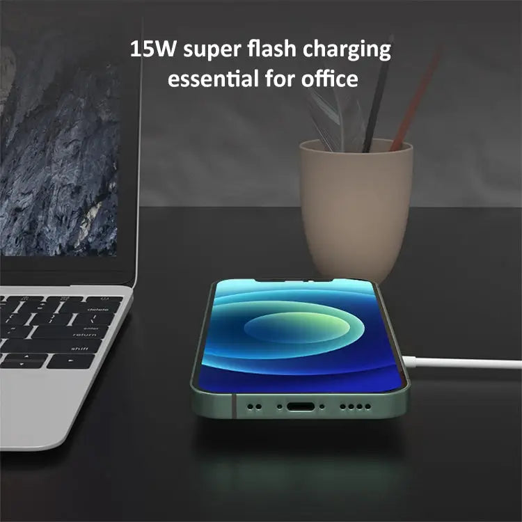 OJD-63 15W Aluminum Alloy Style Round Magsafe Magnetic Wireless Charger - Magnetic