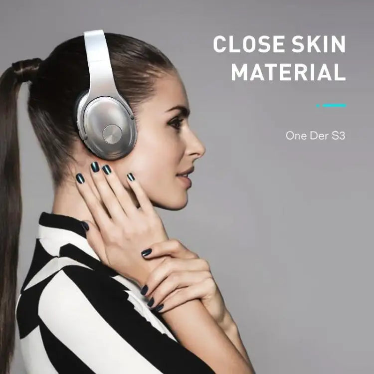 OneDer S3 2 in1 Headphone & Speaker Portable Wireless Bluetooth Headphone Noise Cancelling Over Ear Stereo - Black