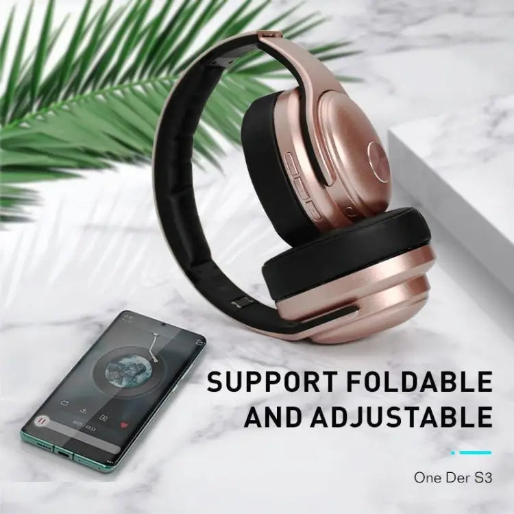 OneDer S3 2 in1 Headphone & Speaker Portable Wireless Bluetooth Headphone Noise Cancelling Over Ear Stereo - Black