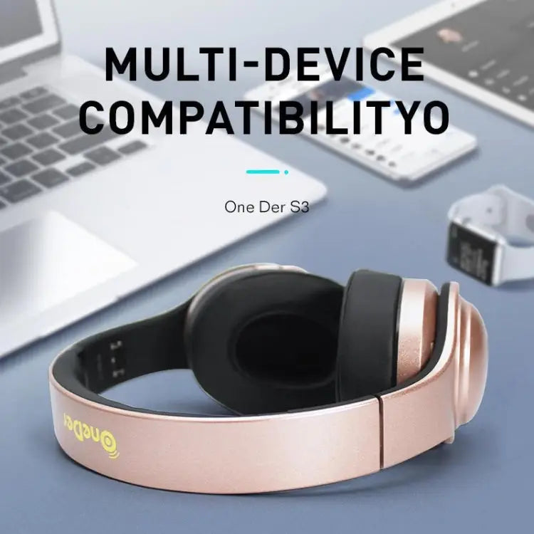 OneDer S3 2 in1 Headphone & Speaker Portable Wireless Bluetooth Headphone Noise Cancelling Over Ear Stereo - Black