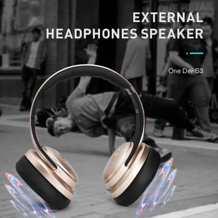 OneDer S3 2 in1 Headphone & Speaker Portable Wireless Bluetooth Headphone Noise Cancelling Over Ear Stereo - Black