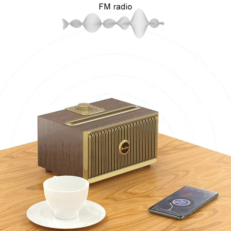 Oneder V6 Portable Wireless Bluetooth Speaker Support Hands-free & FM & TF Card & AUX & USB Drive - Bronze