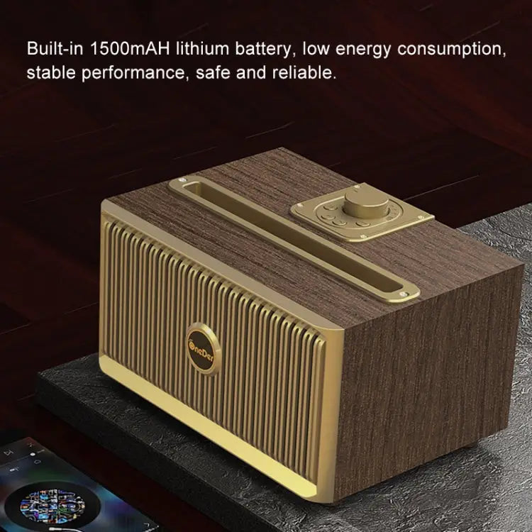 Oneder V6 Portable Wireless Bluetooth Speaker Support Hands-free & FM & TF Card & AUX & USB Drive - Bronze