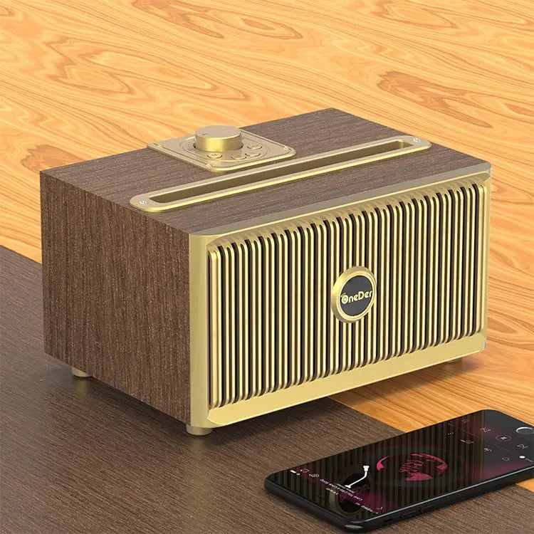 Oneder V6 Portable Wireless Bluetooth Speaker Support Hands-free & FM & TF Card & AUX & USB Drive - Bronze