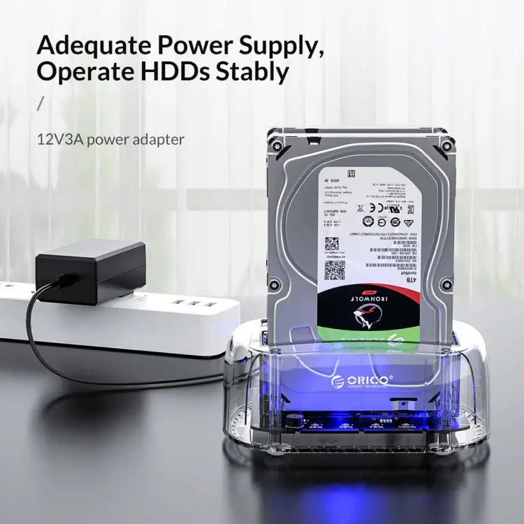 ORICO 6239C3 2.5/3.5inch 2 Bay Transparent Type-C Hard Drive Dock