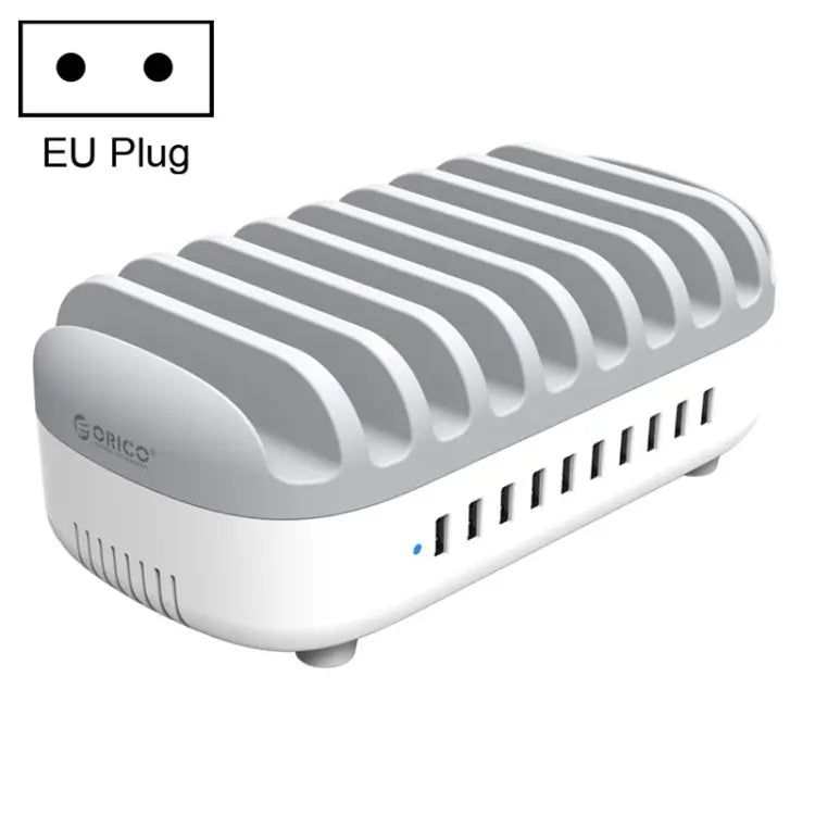 ORICO DUK-10P-DX 120W 5V 2.4A 10 Ports USB Charging Station, AU Plug EU Plug US Plug UK Plug - EU Plug / White - Apple