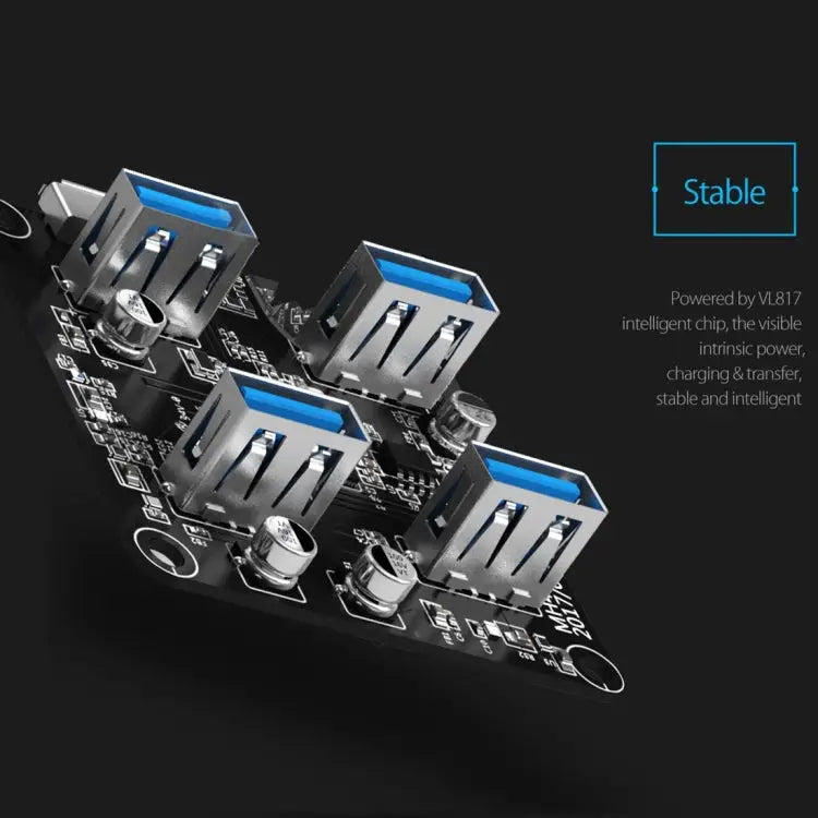 ORICO MH4U-100 USB 3.0 Transparent Desktop HUB with 100cm Micro USB Cable MH4U-100 - MH4U-100