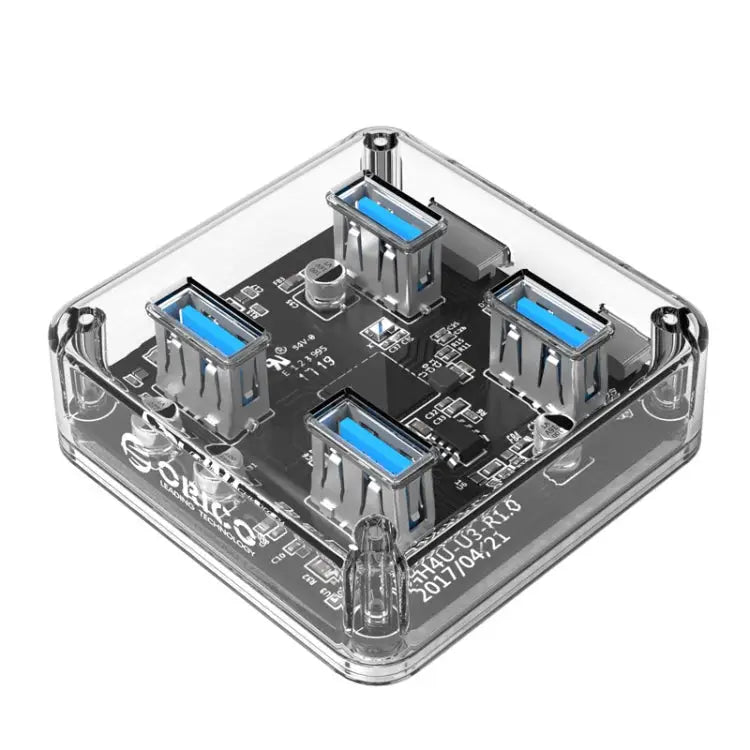 ORICO MH4U-100 USB 3.0 Transparent Desktop HUB with 100cm Micro USB Cable MH4U-100 - MH4U-100