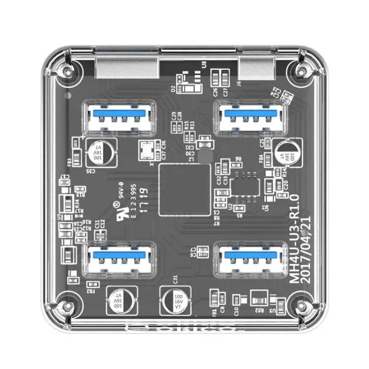 ORICO MH4U-100 USB 3.0 Transparent Desktop HUB with 100cm Micro USB Cable MH4U-100 - MH4U-100