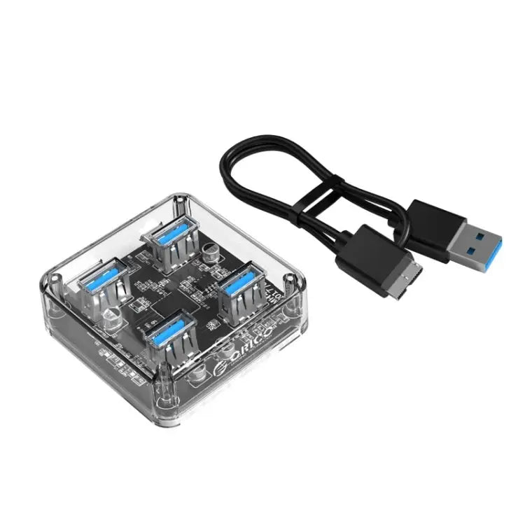 ORICO MH4U-100 USB 3.0 Transparent Desktop HUB with 100cm Micro USB Cable MH4U-100 - MH4U-100