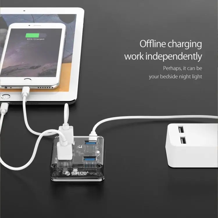 ORICO MH4U-100 USB 3.0 Transparent Desktop HUB with 100cm Micro USB Cable MH4U-100 - MH4U-100